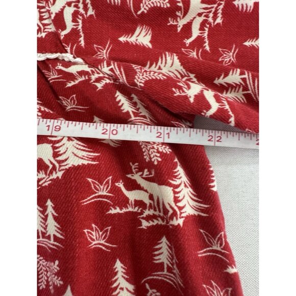 Vintage LL Bean Womens Large Red Nightgown Reindeer Christmas Grandma Cozy Flaw - Picture 5 of 9